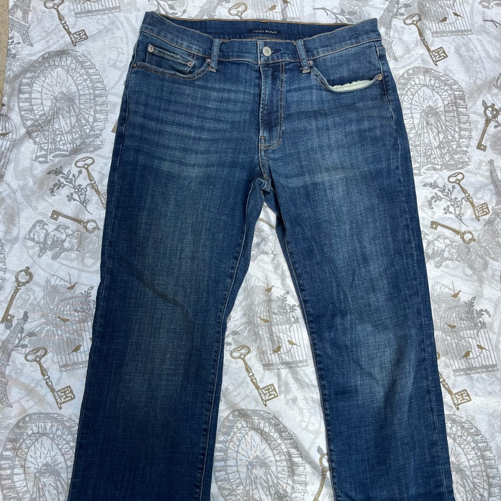 Lucky Brand Blue Straight Fit Jeans with Authentic Fading vintage straight 32/30